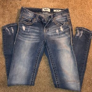 Daytrip (Buckle) blue skinny jeans with rips